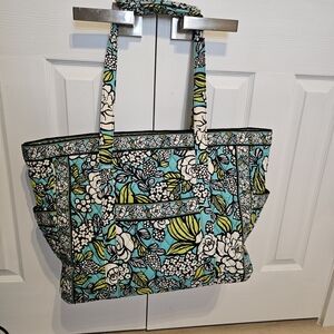 Vera Bradley Floral Tote - Blue, Green, and White